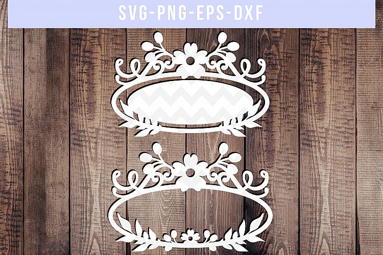 Floral Frame SVG Cut File, Home Sign Papercut, DXF, EPS, PNG