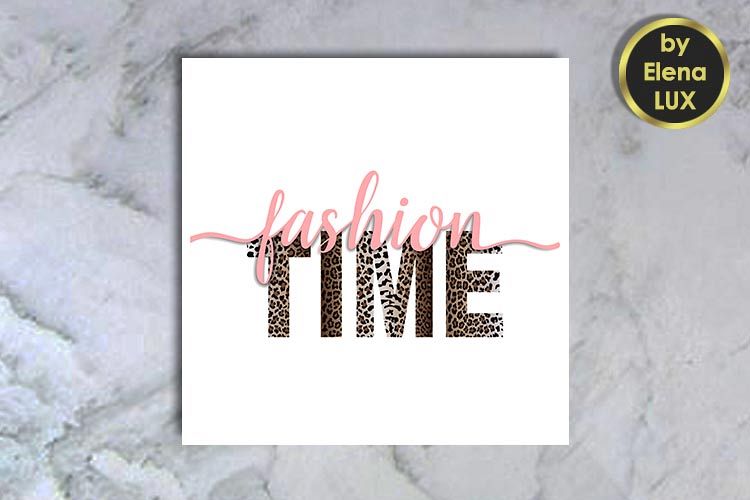 Fashion Time T-shirt print with leopard print