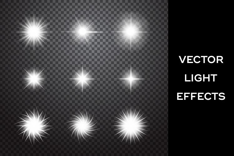 Sparkles. Vector light effects set
