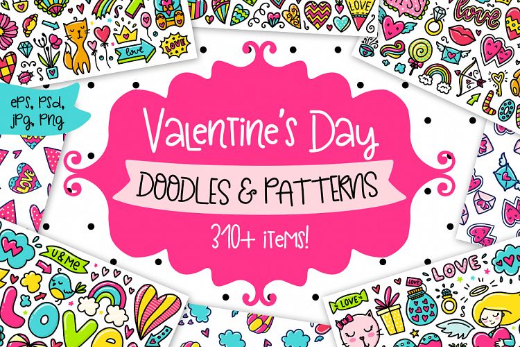 Valentine's Day Clipart & Patterns! example image 1