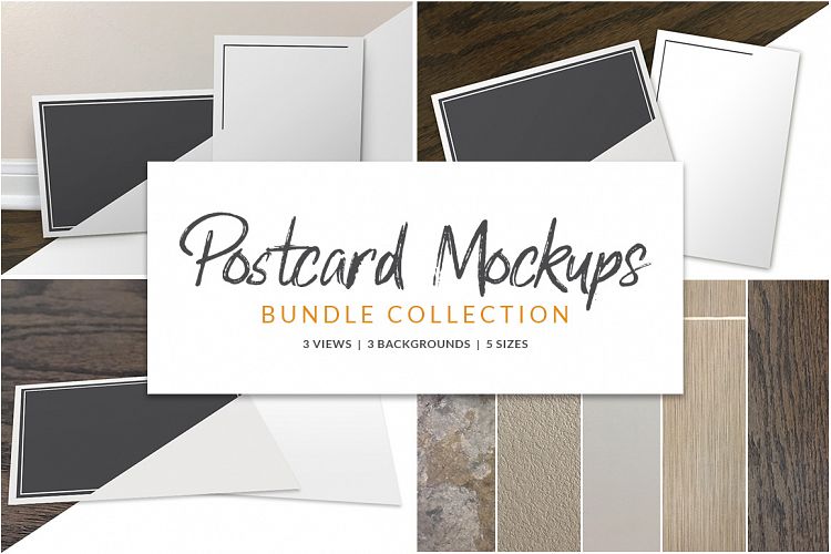 Postcard Mockup Bundle example image 1