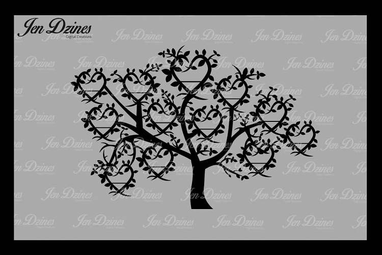 Family Tree 12 Names SVG DXF EPS PNG