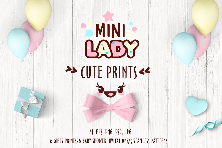 Cute vector prints for baby apparel