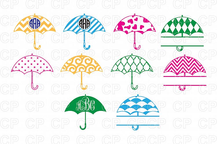 Umbrella Bundle SVG Cut Files, Umbrella Clipart
