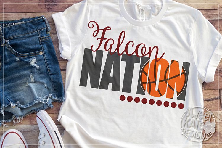 Falcon Nation with Knockout Basketball SVG DXF EPS PNG JPG