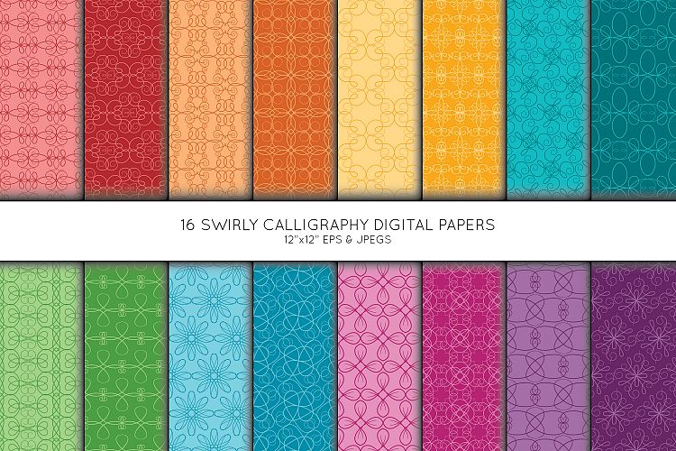 Swirl Digital Paper, Rainbow Seamless Scrapbook paper