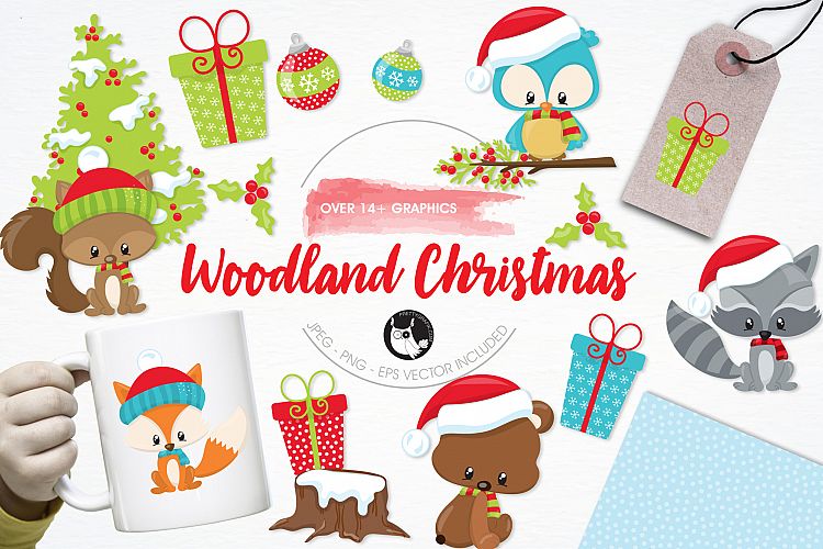 Woodland Christmas graphics and illustrations
