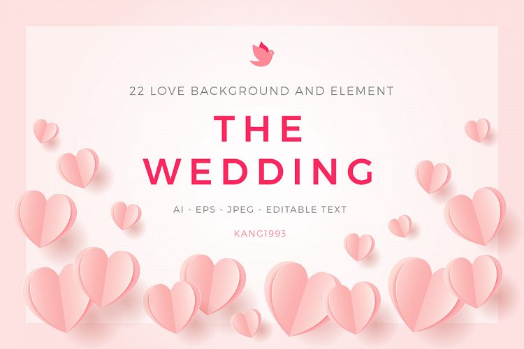 Love Wedding Background Template