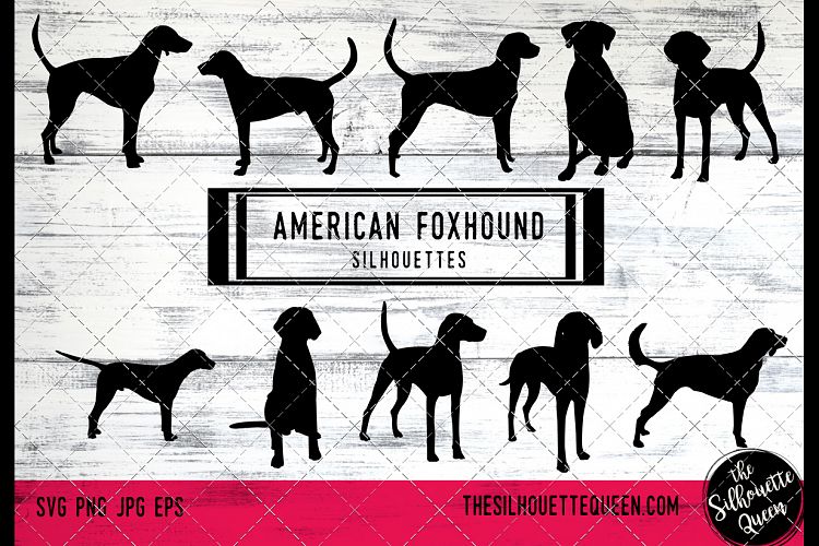 American Foxhound svg files cricut, silhouette clip art, Vec