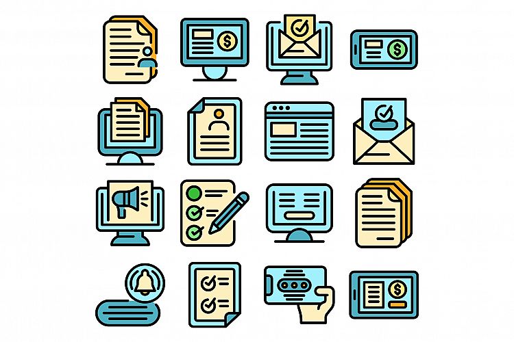 Subscription icons set vector flat example image 1