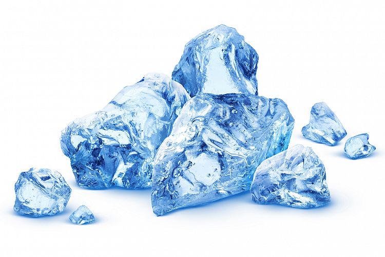 Heap of crushed ice isolated on white background