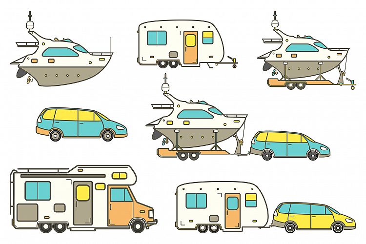 Travel line icons