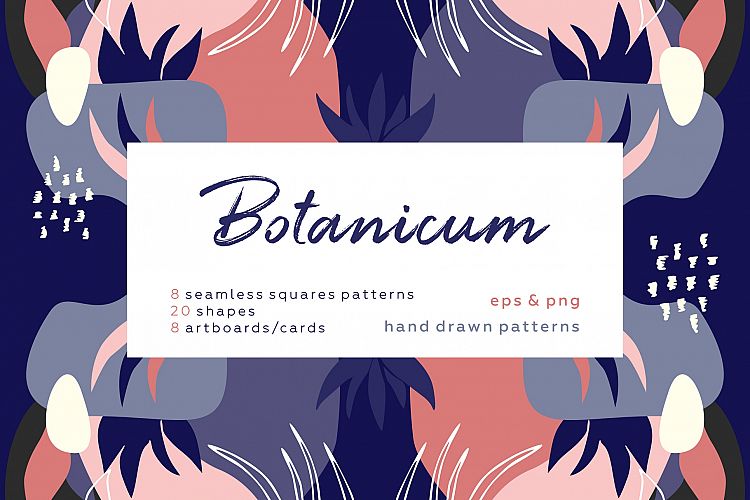 Botanicum. Modern and abstract pattern set.