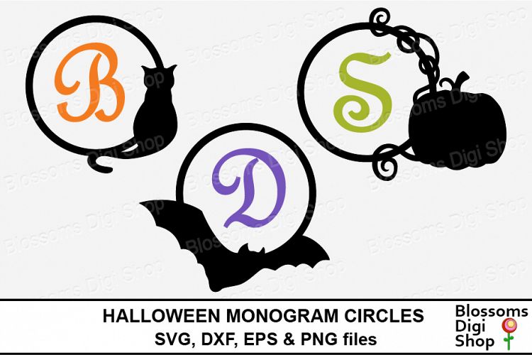 Halloween Monogram Circles