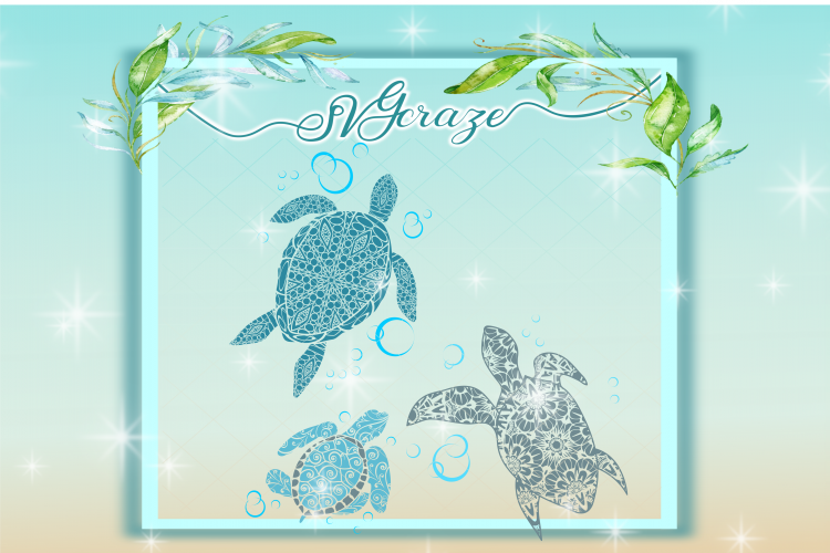 Turtle SVG and Dxf, Mandala, Turtle Zentangle, Sealife SVG, Instant Digital Download, Vinyl Decal, Cricut, Silhouette, Cut File