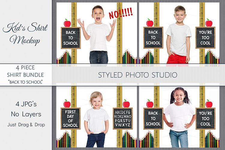 Kids t shirt Mockup Back to School Bundle