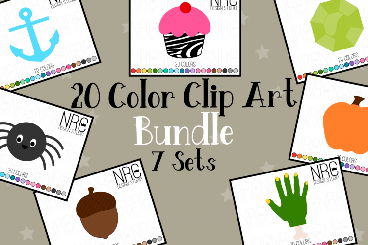 20 Color Clipart Graphics Bundle, Illustrations, Clipart
