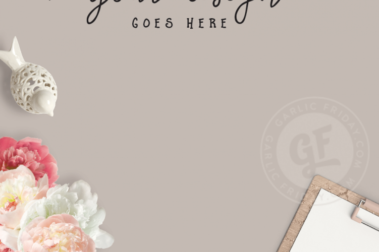 Feminine Vertical Pinterest Blog Mockup - Burgundy Styled Desktop Scene