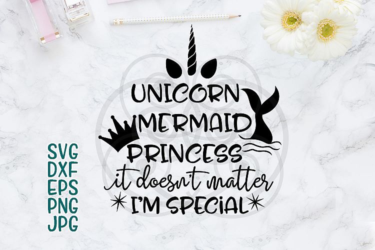 Unicorn Mermaid Princess Words Phrases SVG Cutting file