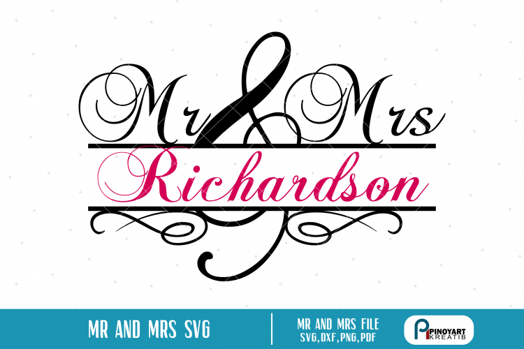 Download Mr and Mrs Split Monogram svg - a wedding vector