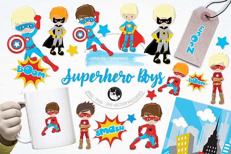 Superhero Boys  graphics and illustrations