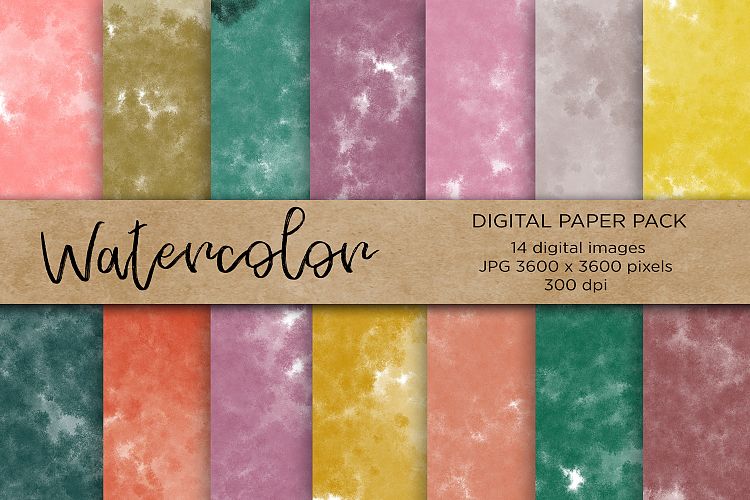 Watercolor Digital Papers, Watercolor Bacground