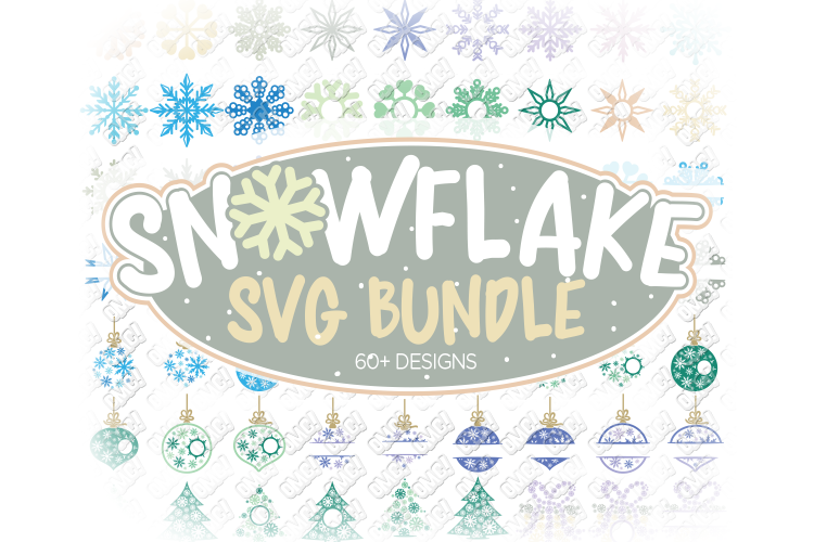 Snowflake SVG Bundle Monogram in SVG, DXF, PNG, EPS, JPEG