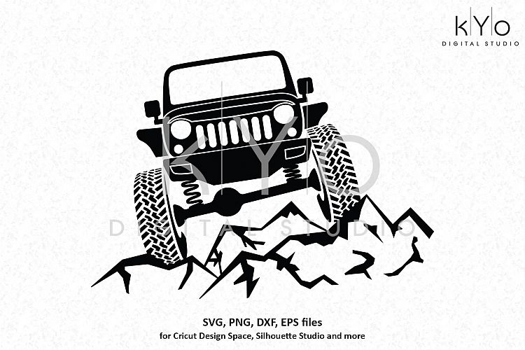 Jeep Wrangler Mountain Off road 4x4 svg png dxf eps files