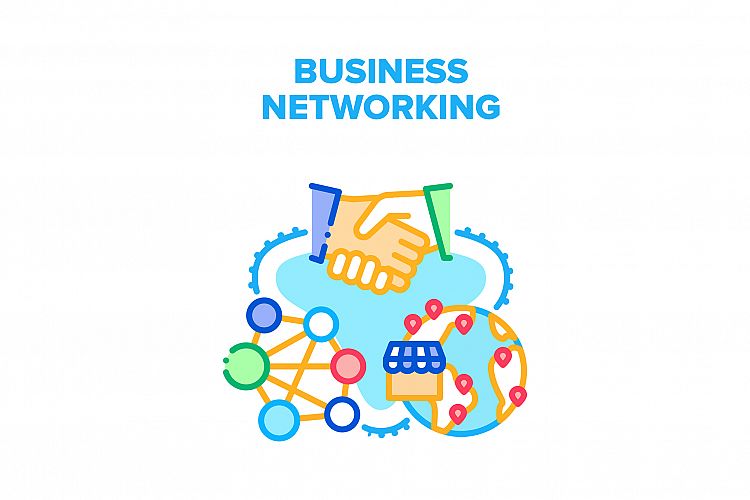 Business Networking Structure Vector Concept Color example image 1