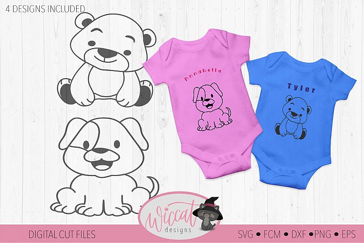 Cute Coloring animal cut files, collection baby animals