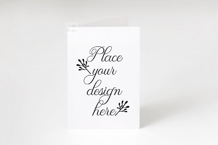 A6 A5 Greeting Card Invitation Mock up vertical psd
