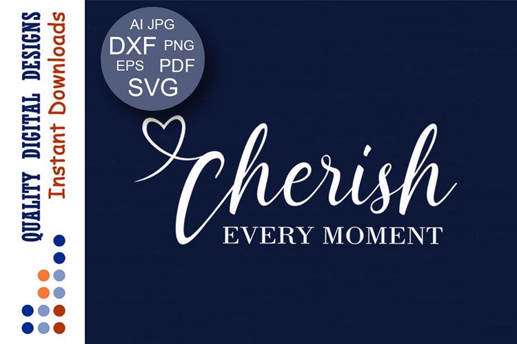 Cherish Every Moment Svg House Decor Mothers day sign Svg