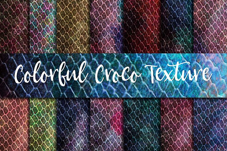 Colorful Crocodile Textures Digital Paper