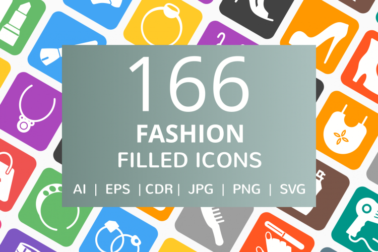 166 Fashion Filled Round Corner Icons