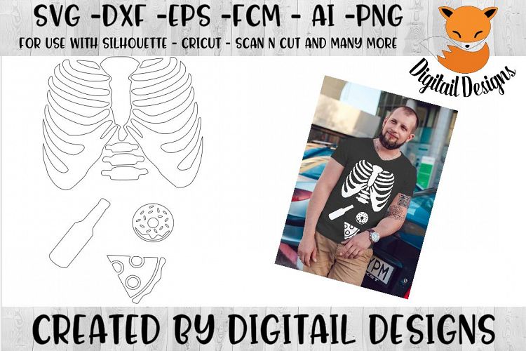 Baby Daddy Skeleton X-Ray SVG for Silhouette -Cricut