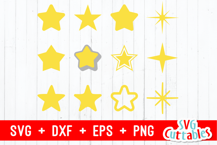 Set of 12 Stars | Cut File