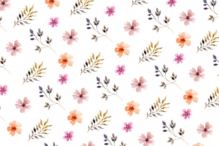 spring flowers leaves pattern