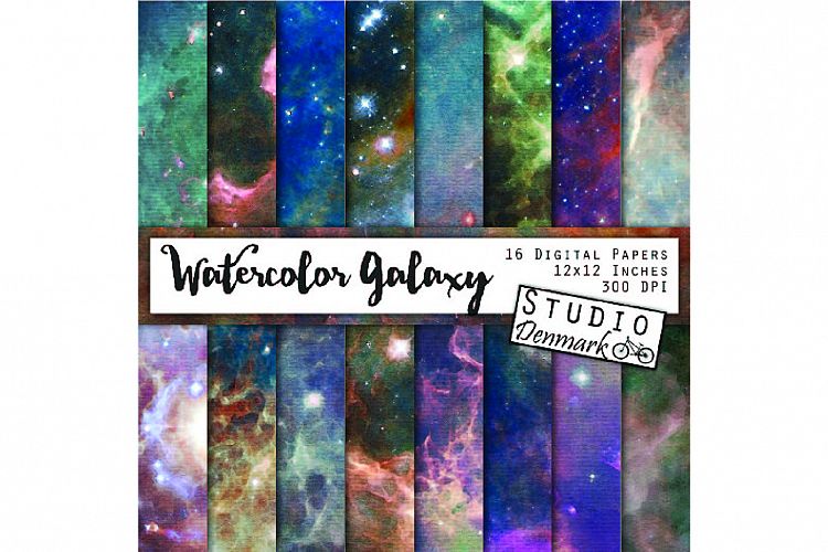 Watercolor Galaxy Background Pack