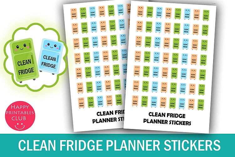 Clean Fridge Planner Stickers- Fridge Cleaning Stickers