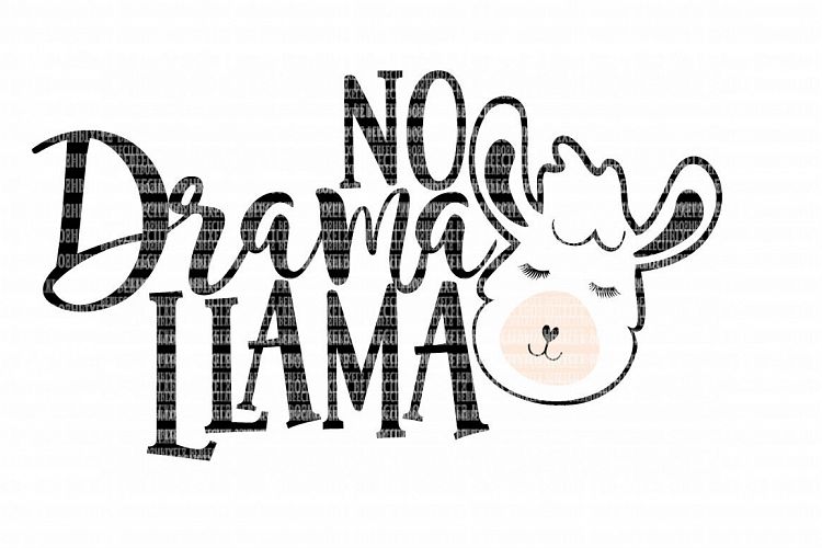 No Drama Llama SVG File, SVG Files for Cameo and Cricut Design Space, Iron on Decal, Printable Transfer, DXF Commercial Use,