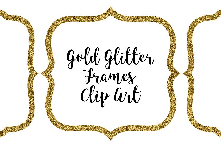 Gold Glitter Frames Clip Art
