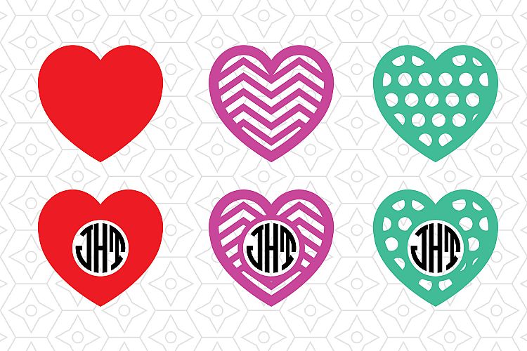Download Heart Monogram Frame Collection, SVG, DXF and AI Vector ...