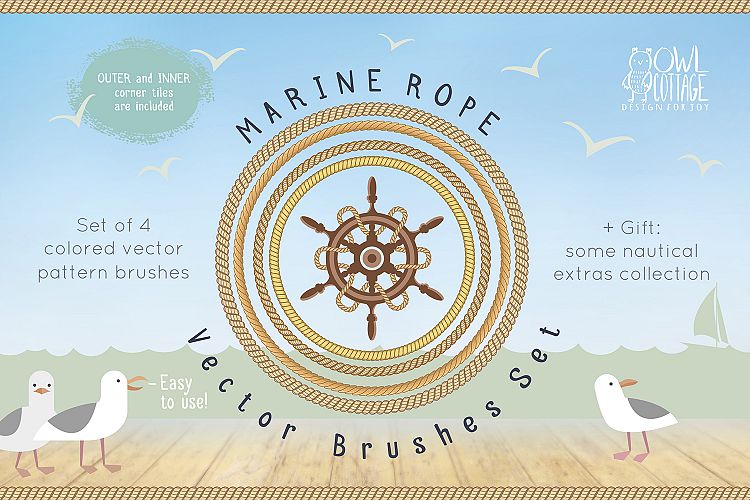 Marine Rope Pattern Brushes Set
