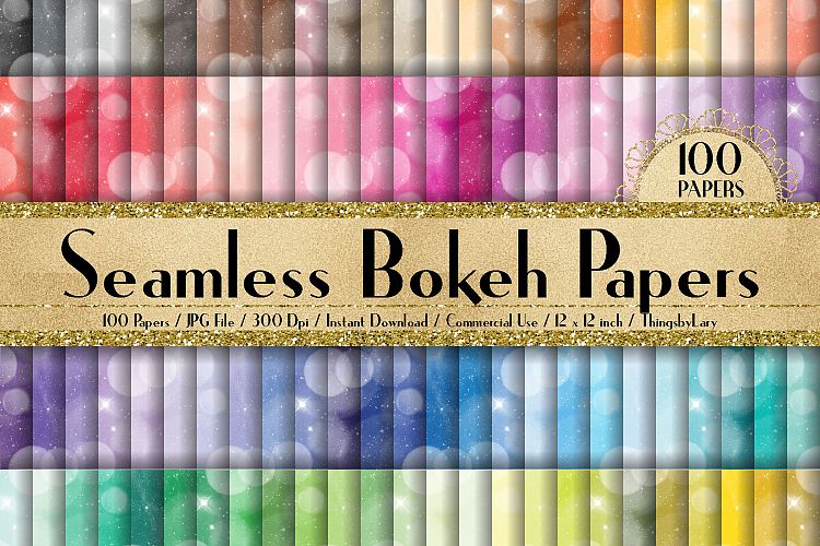 100 Seamless Sparkle Dot Bokeh Texture Digital Papers