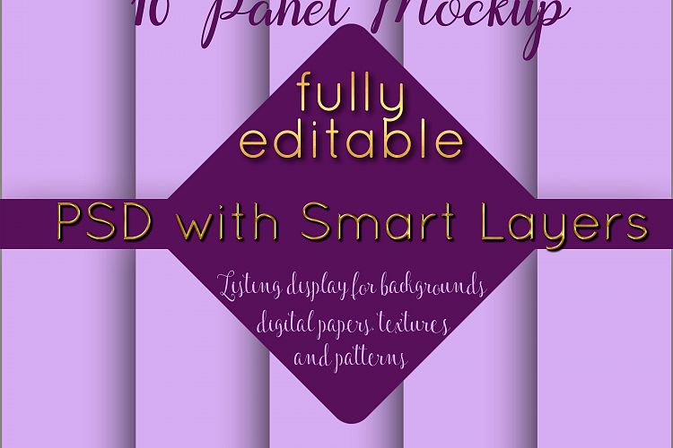 10 Panel Mockup for Digital Papers, Textures & Backgrounds