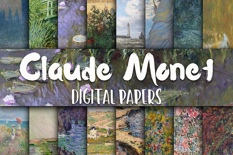 Claude Monet Paintings Digital Papers