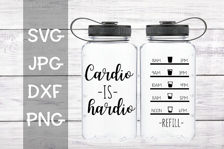Cardio is Hardio, Water bottle tracker, SVG