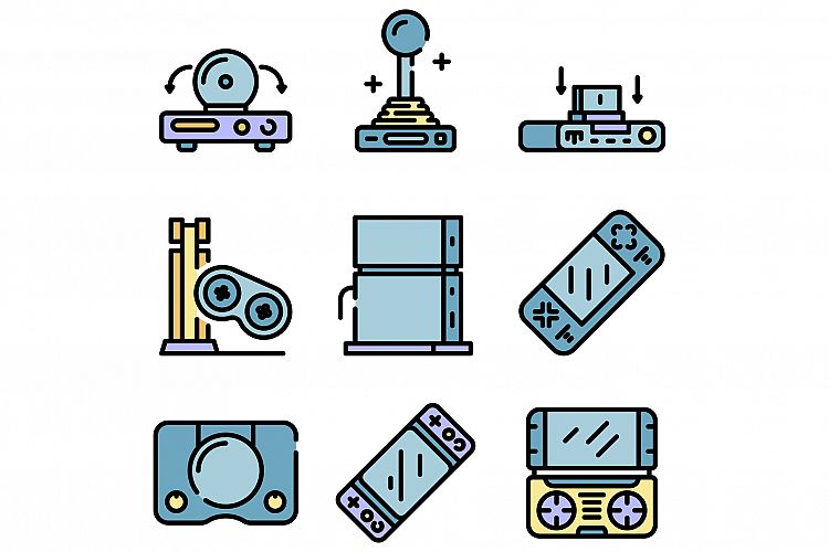 Console icons vector flat example image 1