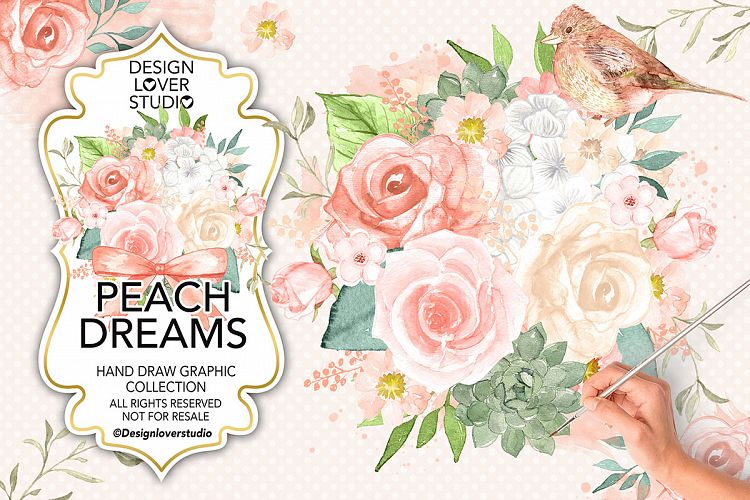 Watercolor Peach Dreams design example image 1