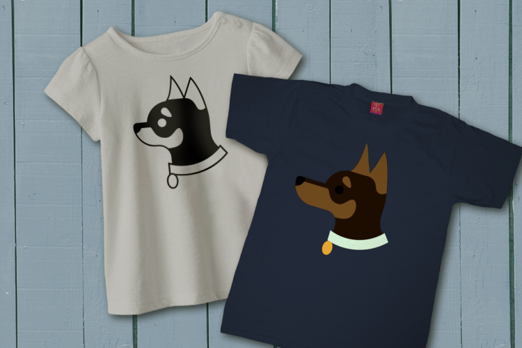 Black and Tan Chihuahua Min Pin Toy Dog Faces SVG Design